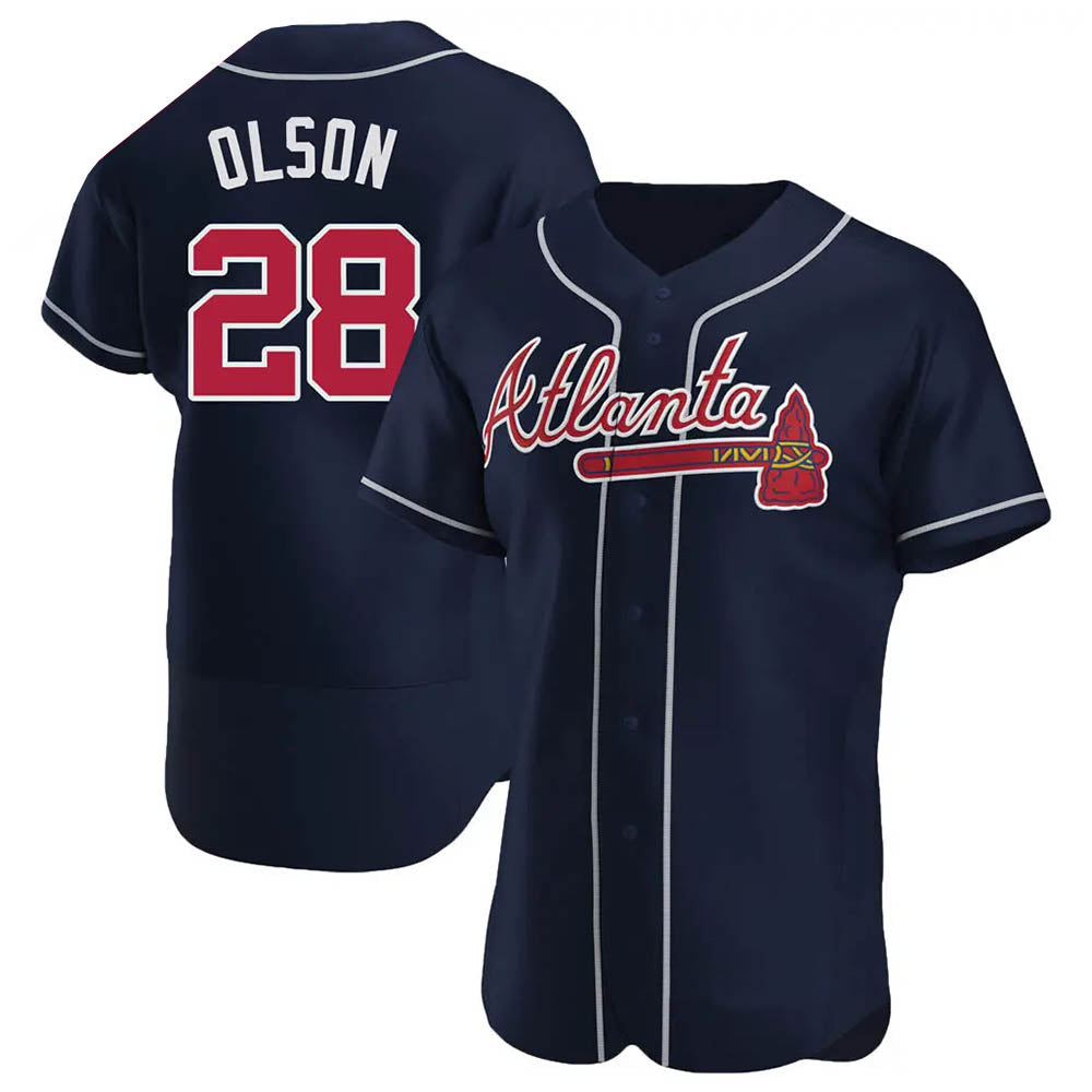 Davalo A.Braves #28 Matt Olson Player Navy Authentic Alternate Stitched Jerseys