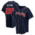 Davalo A.Braves #28 Matt Olson Player Navy Replica Alternate Stitched Jerseys