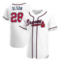Davalo A.Braves #28 Matt Olson Player White Authentic Home Stitched Jerseys