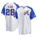 Davalo A.Braves #28 Matt Olson Player White Replica City Connect Stitched Jerseys