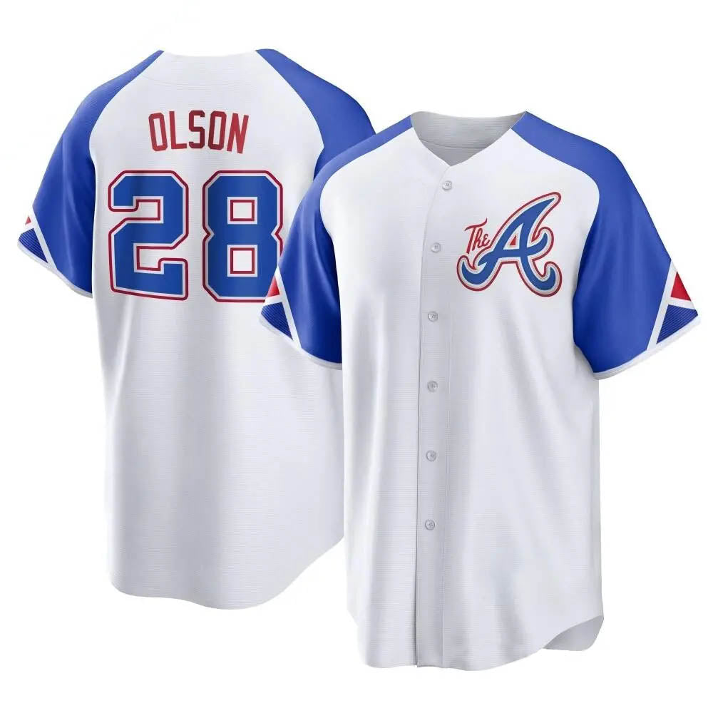 Davalo A.Braves #28 Matt Olson Player White Replica City Connect Stitched Jerseys