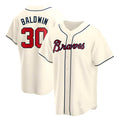 Davalo A.Braves #30 Drake Baldwin player Cream Replica Alternate Stitched Jerseys