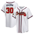 Davalo A.Braves #30 Drake Baldwin player Gold Replica White Program Stitched Jerseys