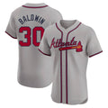 Davalo A.Braves #30 Drake Baldwin player Gray Elite Road Stitched Jerseys