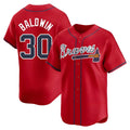 Davalo A.Braves #30 Drake Baldwin player Red Limited Alternate Stitched Jerseys