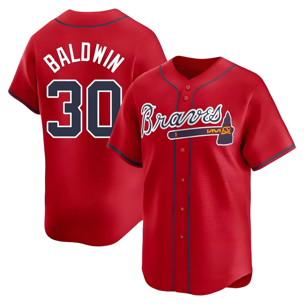 Davalo A.Braves #30 Drake Baldwin player Red Limited Alternate Stitched Jerseys