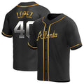 Davalo A.Braves #40 Reynaldo Lopez player Black & Gold Replica en Alternate Stitched Jerseys