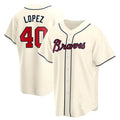 Davalo A.Braves #40 Reynaldo Lopez player Cream Replica Alternate Stitched Jerseys