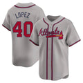 Davalo A.Braves #40 Reynaldo Lopez player Gray Limited Away Stitched Jerseys