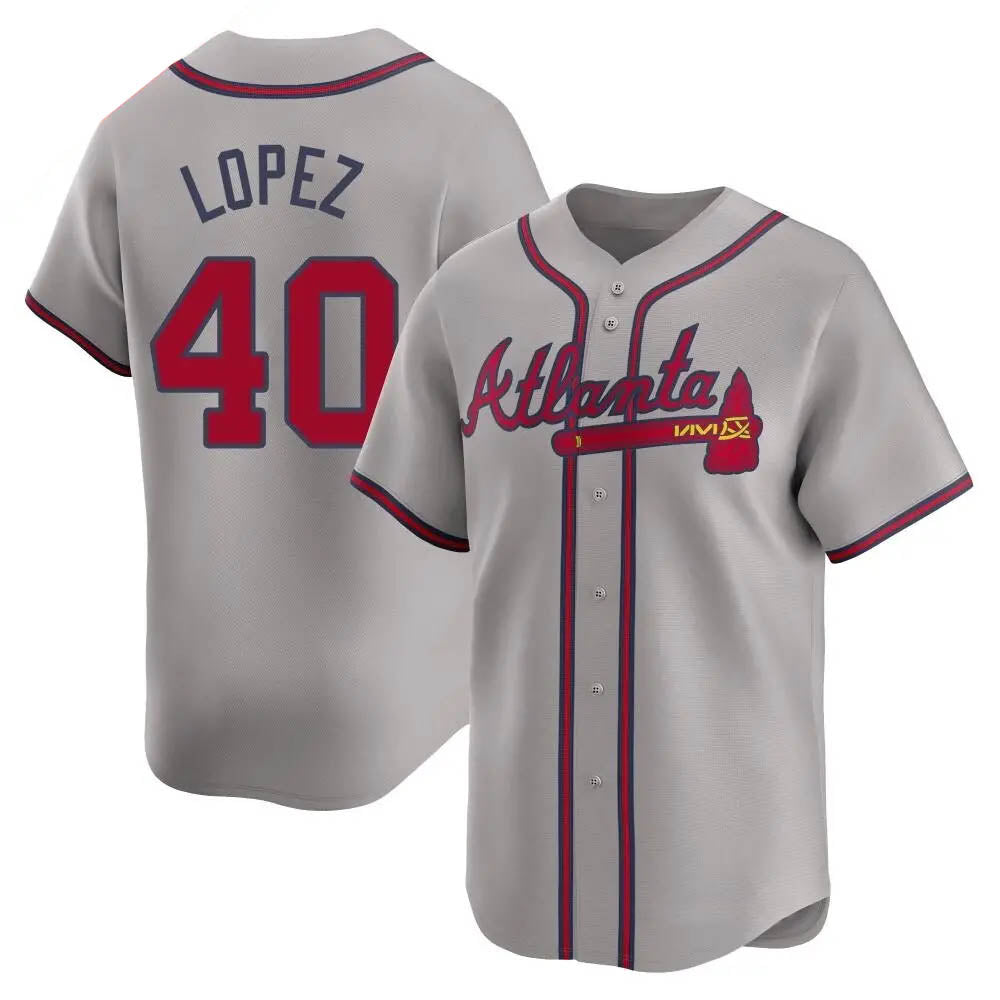 Davalo A.Braves #40 Reynaldo Lopez player Gray Limited Away Stitched Jerseys