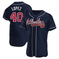 Davalo A.Braves #40 Reynaldo Lopez player Navy Authentic Alternate Stitched Jerseys