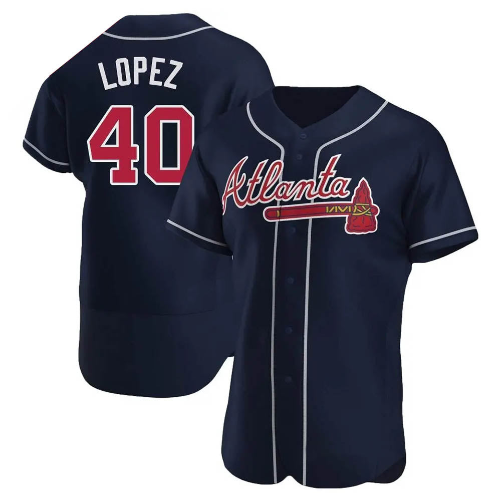 Davalo A.Braves #40 Reynaldo Lopez player Navy Authentic Alternate Stitched Jerseys