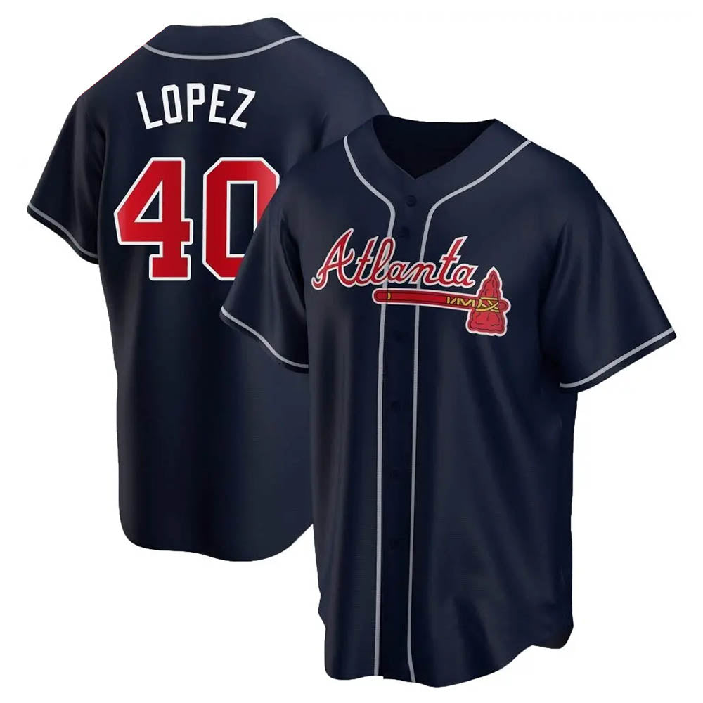 Davalo A.Braves #40 Reynaldo Lopez player Navy Replica Alternate Stitched Jerseys