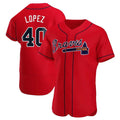 Davalo A.Braves #40 Reynaldo Lopez player Red Authentic Alternate Stitched Jerseys
