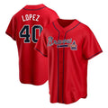Davalo A.Braves #40 Reynaldo Lopez player Red Replica Alternate Stitched Jerseys