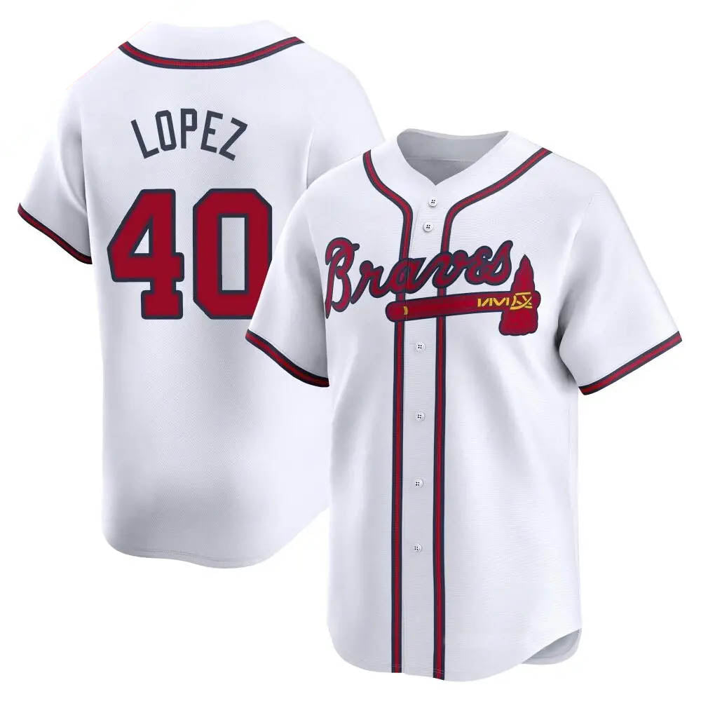 Davalo A.Braves #40 Reynaldo Lopez player White Limited Home Stitched Jerseys