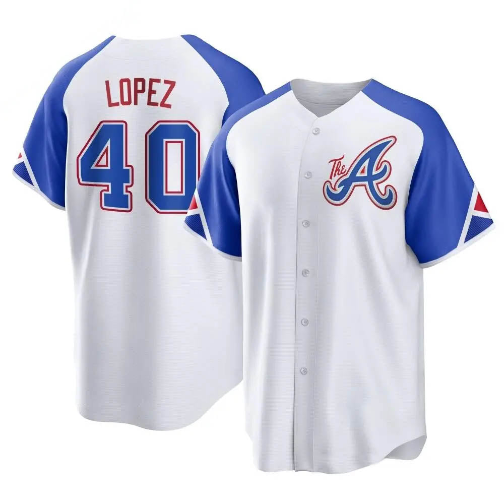 Davalo A.Braves #40 Reynaldo Lopez player White Replica City Connect Stitched Jerseys