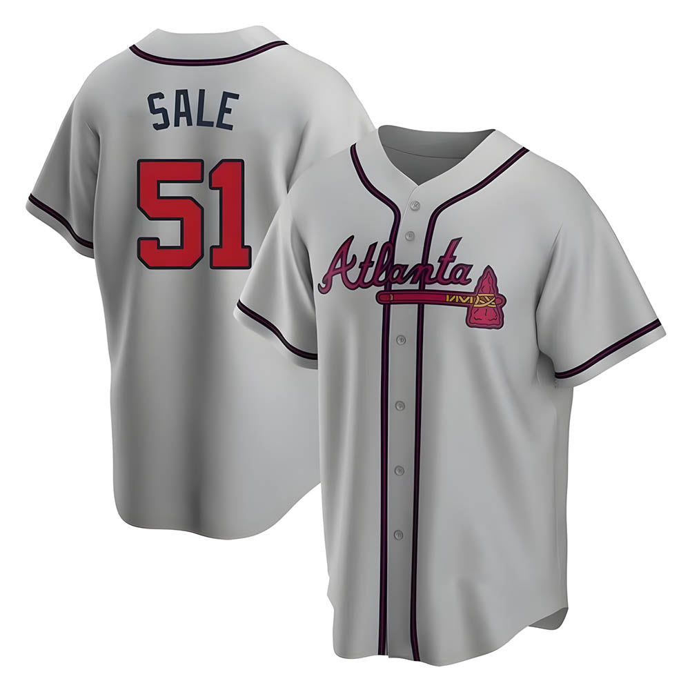 Davalo A.Braves #51 Chris Sale Player Gray City Connect Stitched Jerseys