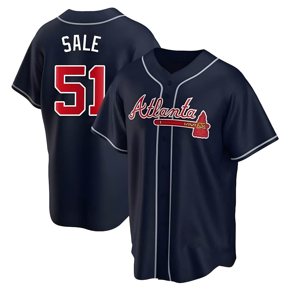 Davalo A.Braves #51 Chris Sale Player Navy City Connect Stitched Jerseys
