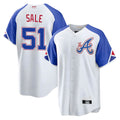 Davalo A.Braves #51 Chris Sale Player White City Connect Limited Stitched Jerseys