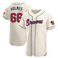 Davalo A.Braves #66 Grant Holmes Player Cream Authentic Alternate Stitched Jerseys