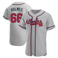 Davalo A.Braves #66 Grant Holmes Player Gray Authentic Road Stitched Jerseys