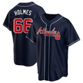 Davalo A.Braves #66 Grant Holmes Player Navy Replica Alternate Stitched Jerseys