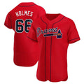 Davalo A.Braves #66 Grant Holmes Player Red Authentic Alternate Stitched Jerseys