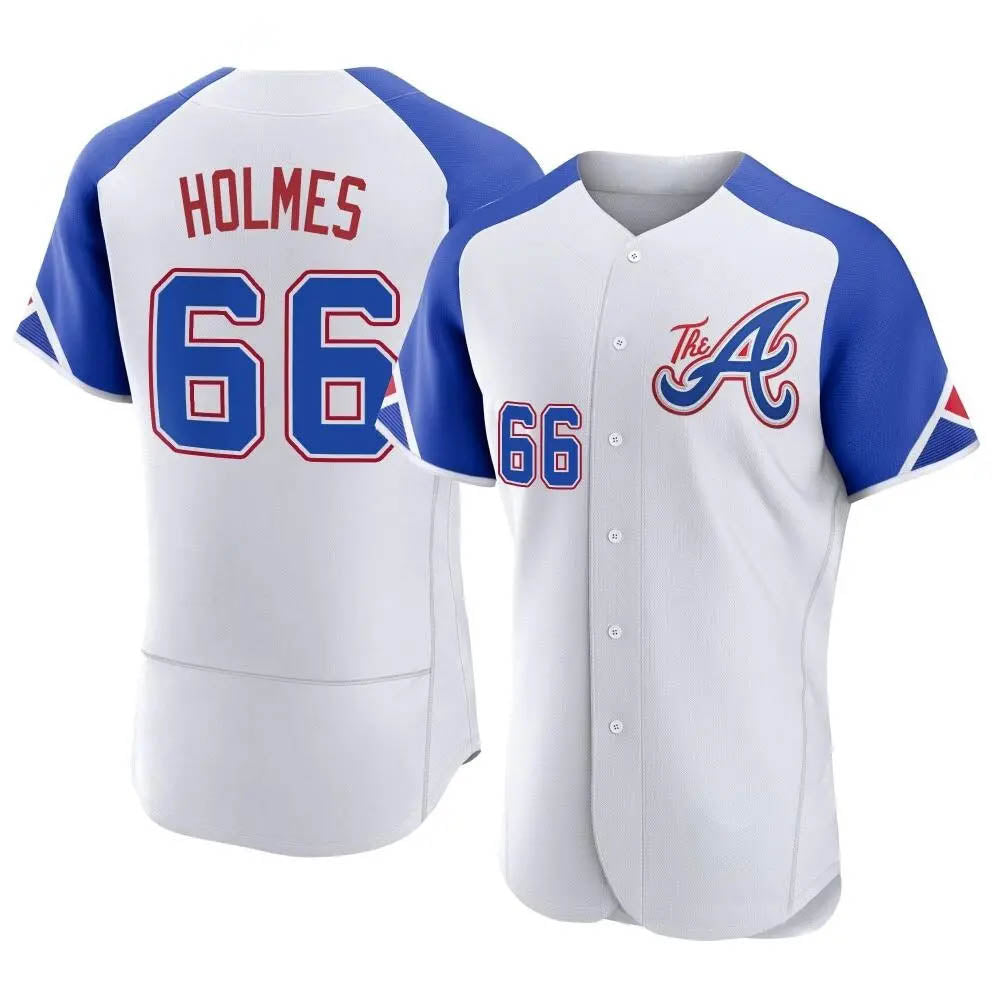 Davalo A.Braves #66 Grant Holmes Player White Authentic City Connect Stitched Jerseys