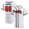 Davalo A.Braves #66 Grant Holmes Player White&Gold Authentic Program Stitched Jerseys