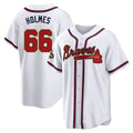 Davalo A.Braves #66 Grant Holmes Player White&Gold Replica Program Stitched Jerseys
