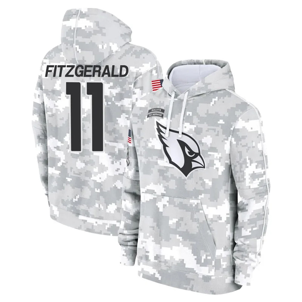Davalo A.Cardinals #11 Larry Fitzgerald Player Arctic Camo Salute to Service Limited Hoodie Stitched Jerseys