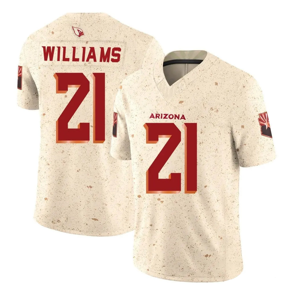 Davalo A.Cardinals #21 Garrett Williams Player Cream Rivalries Collection Vapor Limited Home Game Stitched Jerseys