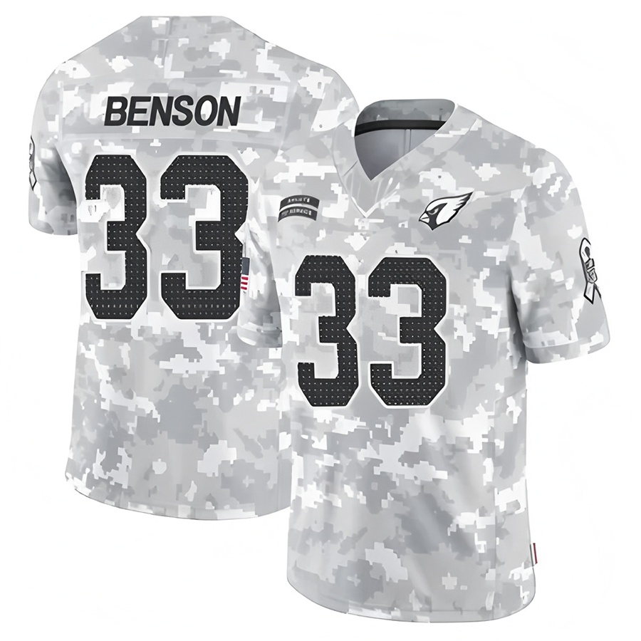 Davalo A.Cardinals #33 Trey Benson Player Camo Salute to Service Limited Stitched Jerseys