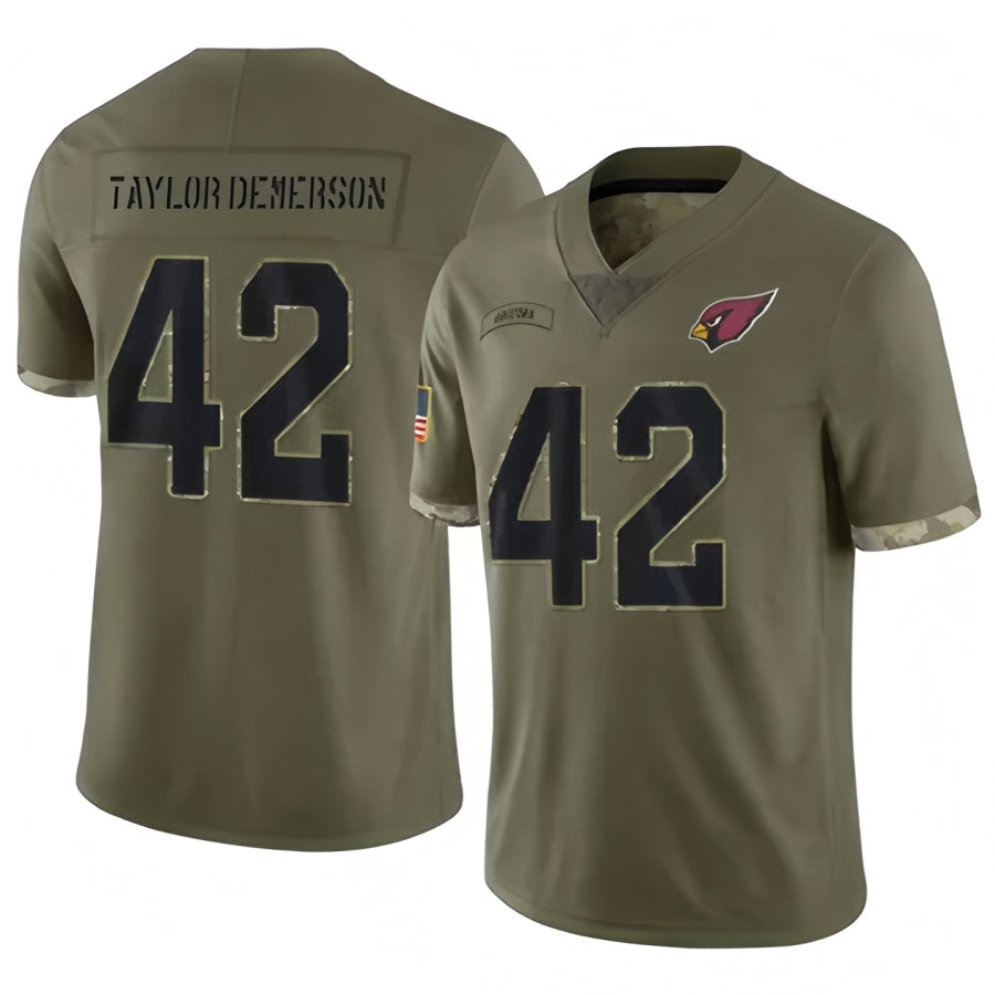 Davalo A.Cardinals #42 Dadrion Taylor-Demerson Player Olive Salute To Service Stitched Jerseys