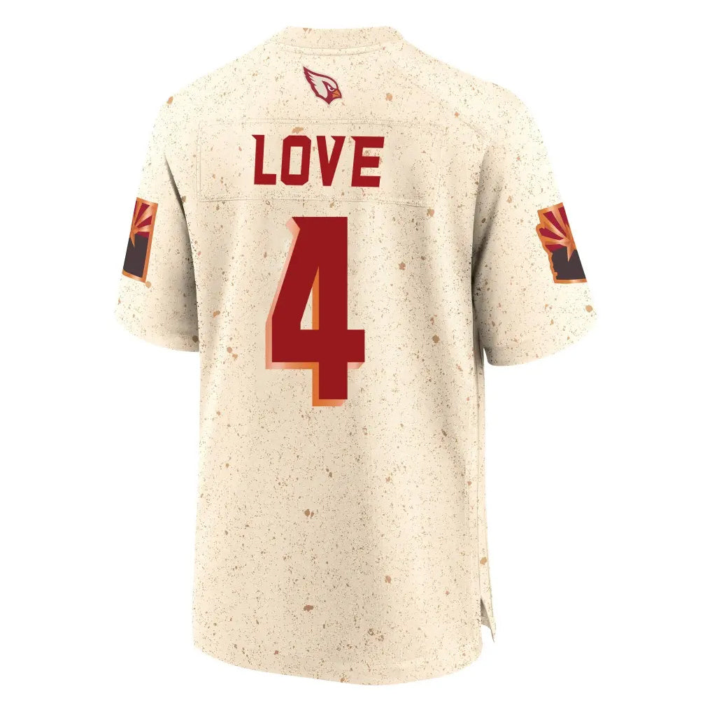 Davalo A.Cardinals #4 Jeremiyah Love Player Cream Rivalries Collection Game Stitched Jerseys