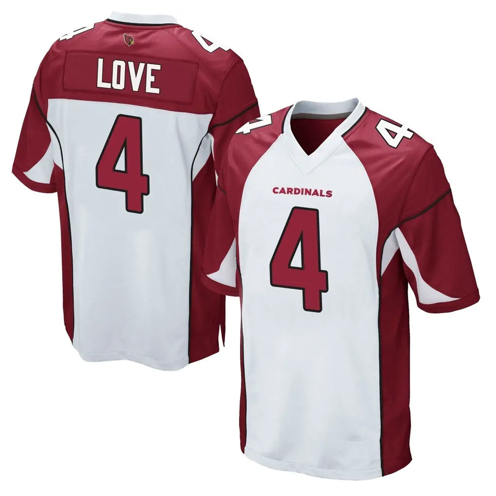 Davalo A.Cardinals #4 Jeremiyah Love Player White Cardinal Home Game Stitched Jerseys