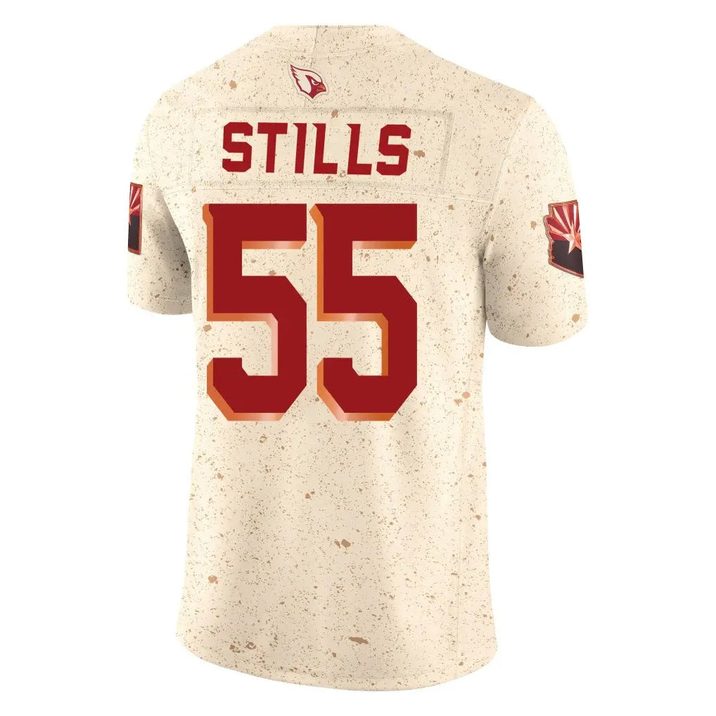 Davalo A.Cardinals #55 Dante Stills Player Cream Rivalries Collection Vapor Limited Home Game Stitched Jerseys