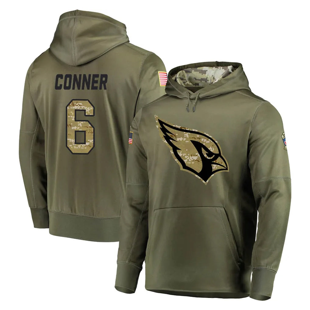 Davalo A.Cardinals #6 James Conner Player Olive Salute to Service Limited Hoodie Stitched Jerseys