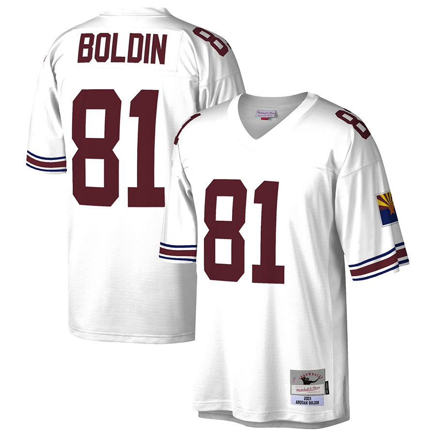 Davalo A.Cardinals #81 Anquan Boldin Player Mitchell & Ness White Legacy Replica Stitched Jerseys