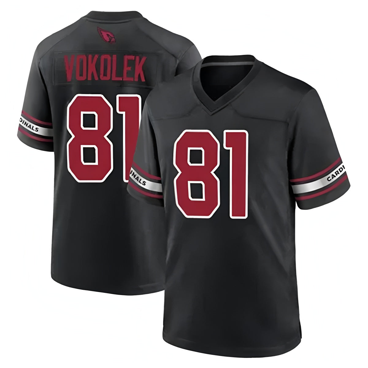 Davalo A.Cardinals #81 Travis Vokolek Player Black Home Game Stitched Jerseys