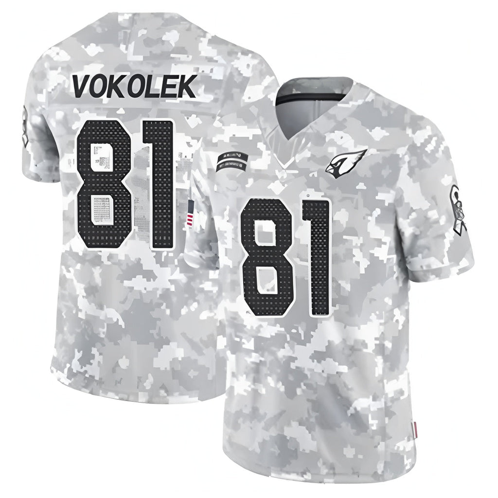Davalo A.Cardinals #81 Travis Vokolek Player Camo Salute to Service Limited Stitched Stitched Jerseys