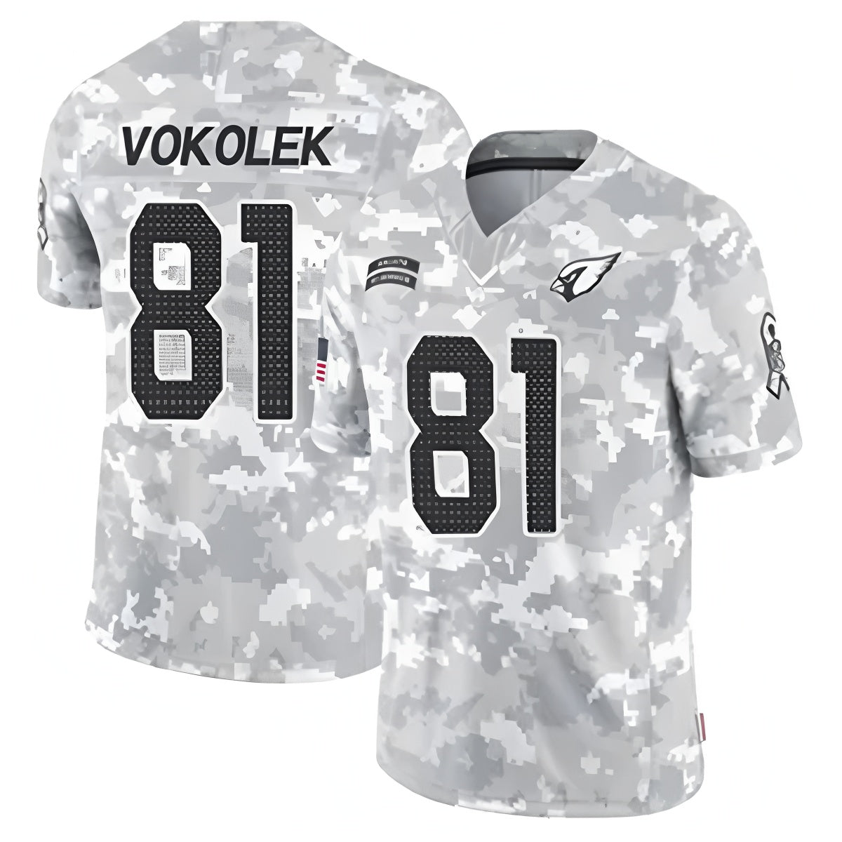 Davalo A.Cardinals #81 Travis Vokolek Player Camo Salute to Service Limited Stitched Stitched Jerseys