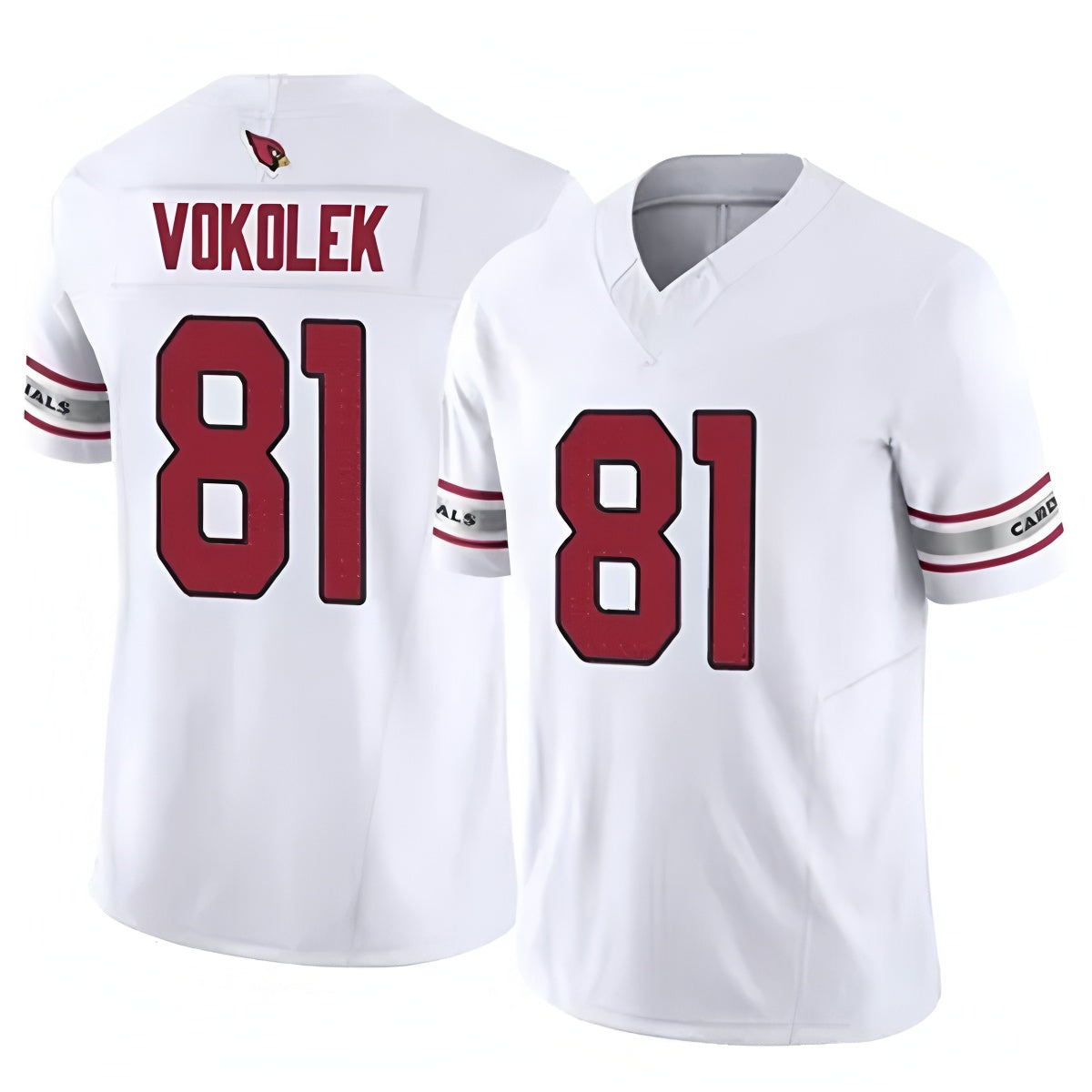Davalo A.Cardinals #81 Travis Vokolek Player White Home Game Stitched Jerseys