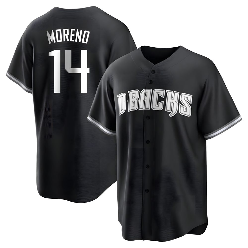 Davalo A.Diamondbacks #14 Gabriel Moreno Player Black jersey White Replica Stitched Jerseys