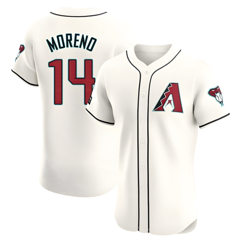 Davalo A.Diamondbacks #14 Gabriel Moreno Player Cream Elite Home Patch Stitched Jerseys