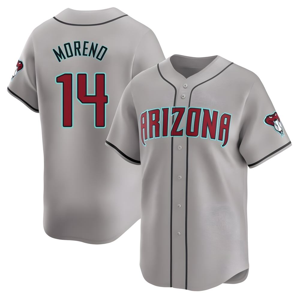 Davalo A.Diamondbacks #14 Gabriel Moreno Player Gray Limited Away Stitched Jerseys
