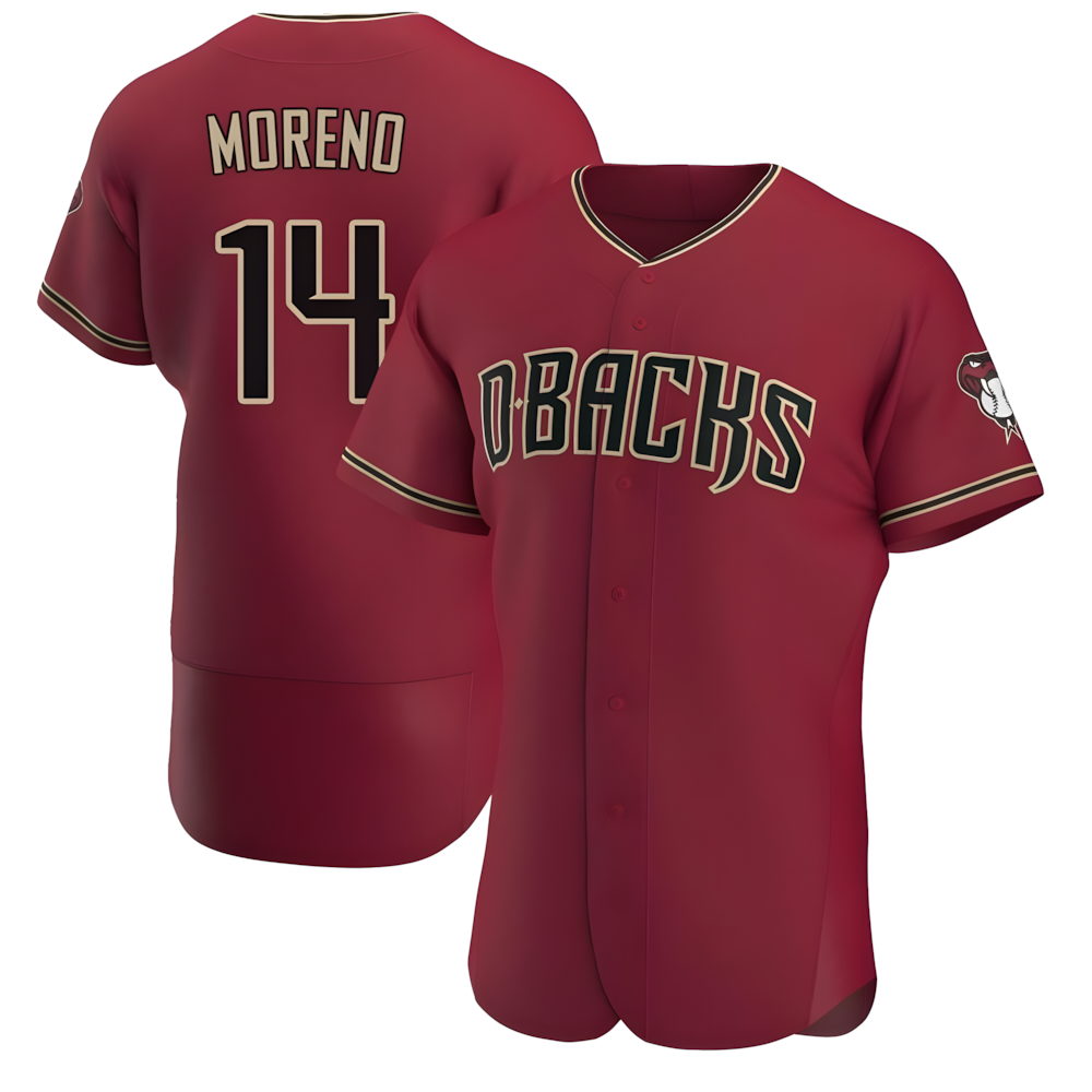Davalo A.Diamondbacks #14 Gabriel Moreno Player Red Authentic Crimson Alternate Stitched Jerseys