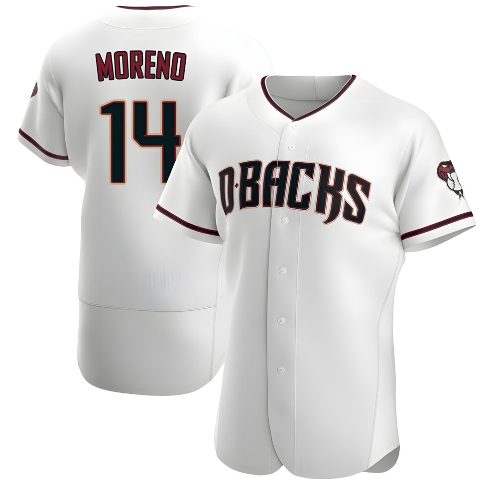Davalo A.Diamondbacks #14 Gabriel Moreno Player White Crimson Home Stitched Jerseys