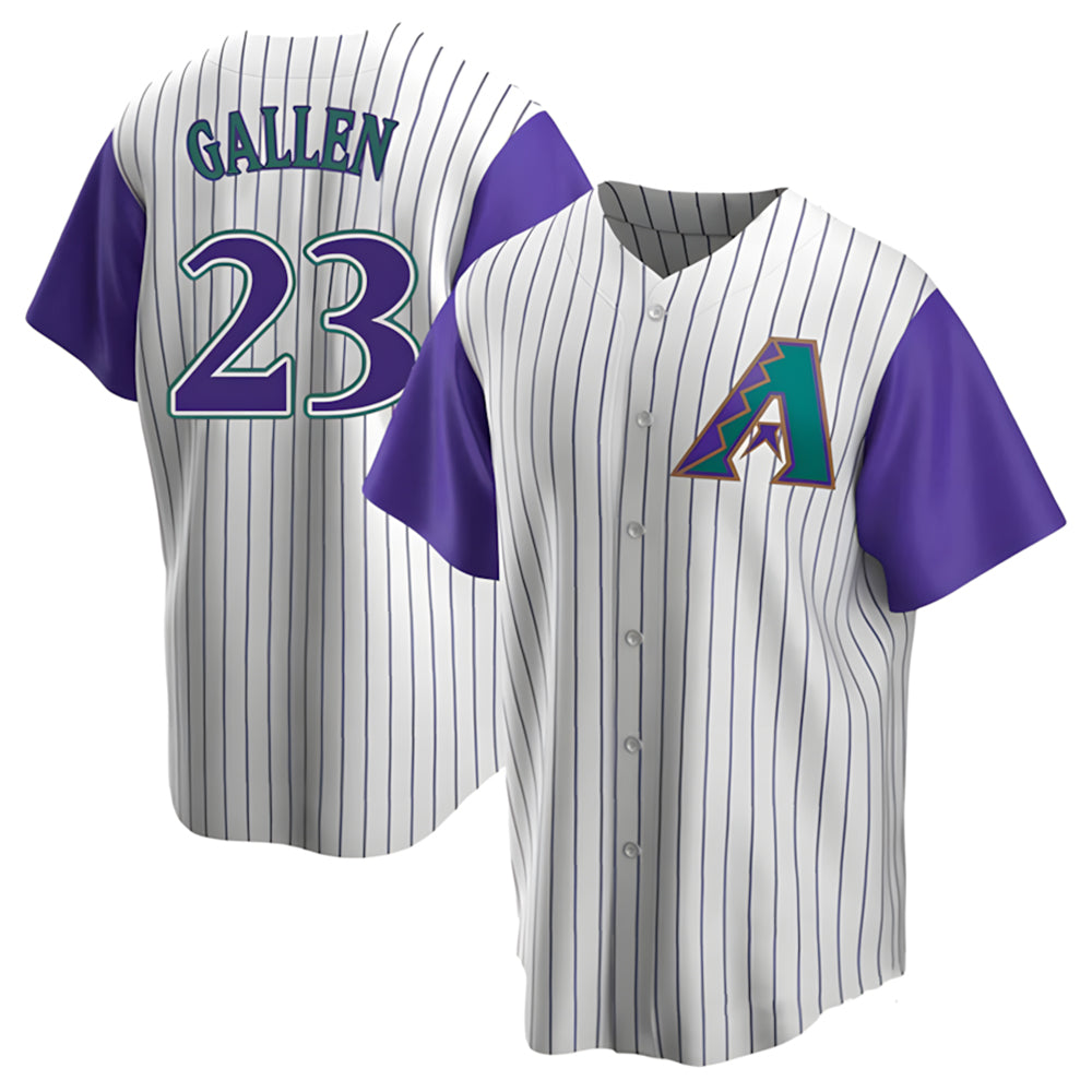 Davalo A.Diamondbacks #23 Zac Gallen Player White-Purple Replica Stitched Jerseys